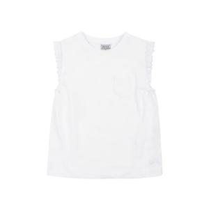 [빈]화이트 레이스 포켓 반팔 티셔츠 BX26TS02WT