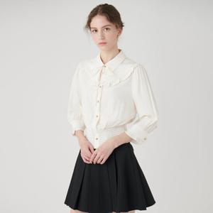 [SATIN] 스모킹 덧 카라 블라우스 S242B252