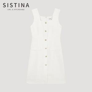 [SISTINA] 인기 트위드 버튼 스퀘어넥 원피스_AWWOPO21170_IV