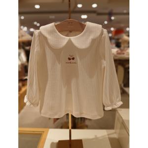 (밍크뮤10) 25SS HK(IV) 스칼럽 카라 아일렛 티셔츠 (3511533005)