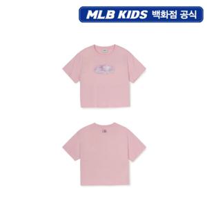 [MLB키즈PG] 빈티지 모노그램 여아 크롭 티셔츠 (7FTSMV153-50PKM)