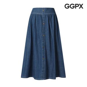 [GGPX] 페이크 버튼 데님 밴딩 스커트 (GP3SK020F)