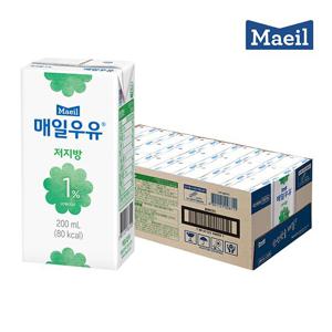 [매일우유] 매일 멸균우유 저지방우유 1% 200ML 24팩 흰우유