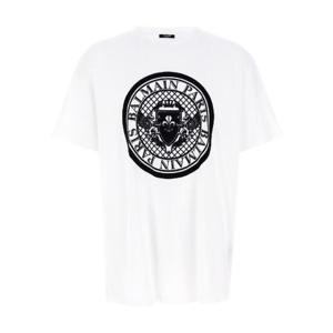 BALMAIN 벨벳 로고 티셔츠 EH1EG010BB17GAB