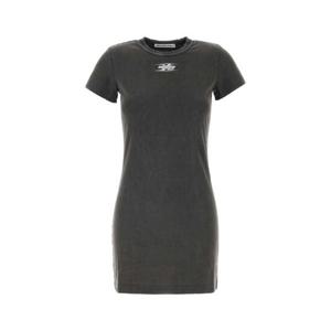 T BY ALEXANDER WANG Charcoal cotton t-shirt mini dress 4CC4246283 208A