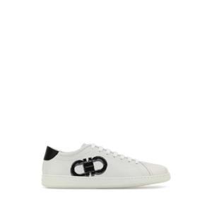 SALVATORE FERRAGAMO 화이트 레더 브랜디 1 스니커즈 029835780991M BIAOTTNER
