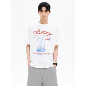 (425542LC81) [에잇세컨즈] 홀리데이 그래픽 반소매 티셔츠  화이트