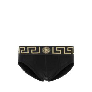 VERSACE Black stretch cotton brief set AU101801A10011 A80G