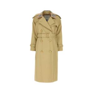 BURBERRY Sage green gabardine trench coat 8111157 C2981