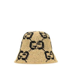 GUCCI 자수 라피아 구찌 여름 버킷 햇 7950013HA1J 9660