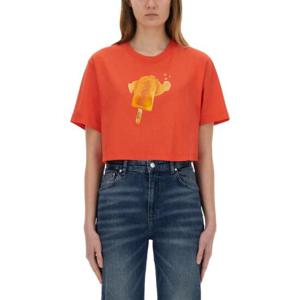 MOSCHINO JEANS ICE-CREAM PRINT CROPPED T-SHIRT 07103732_1129