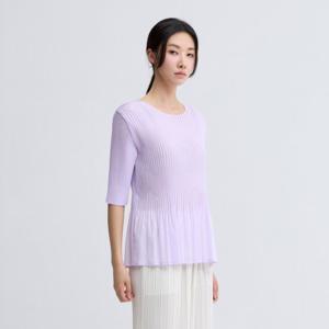 [플리츠미(여성)]웨이브 플로우 플리츠 티셔츠_EPTSM325006