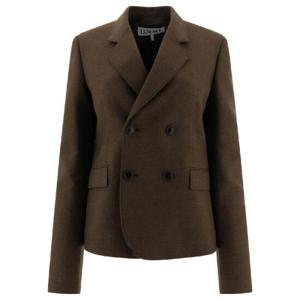 LOEWE Double breasted wool blazer S540Y03XAO6675 DARK MOSS MELANGE