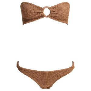 HUNZA G Gloria  Bikini GLORIA BIKINIMETALLIC CRINKLEMETALLIC COCOA