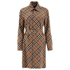 BURBERRY Check wool blend shirt dress 8095080