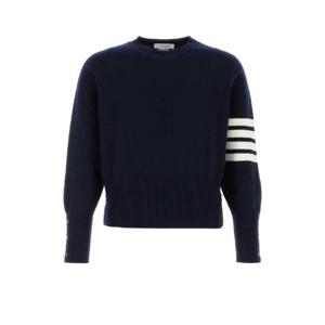 THOM BROWNE Navy blue cashmere sweater MKAS01A00011 415