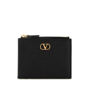 VALENTINO GARAVANI Black leather VLogo card holder 7W2P0AK9SNP 0NO