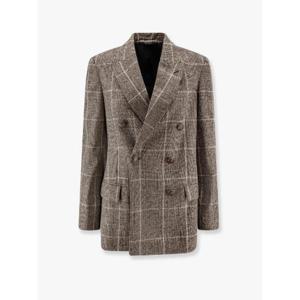 BRUNELLO CUCINELLI Double-breasted prince of Wales blazer MV4037053