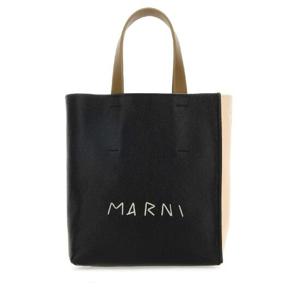 MARNI 투톤 가죽 미니 뮤지엄 핸드백 SHMP0040L3P6533 ZO830