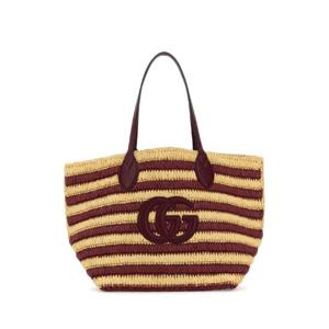 GUCCI Embroidered raffia medium shopping bag 836506FAETP 9542