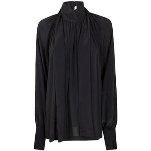 Golden Goose 디럭스 브랜드 마리아 타이드 칼라 모크넥 블라우스 GWP02032P001661 90100BLACK TP942699884