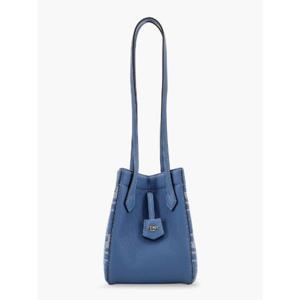 FENDI Origami Mini leather and denim-effect FF jacquard transformable mini-bag 8BS083AUQ7
