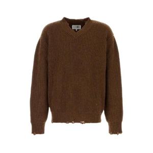MM6 MAISON MARGIELA Melange brown wool blend sweater SH0HN0003M13138 142M