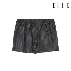 [엘르이너웨어]면100 도트클로버 트렁크팬티 EDMTK222BK