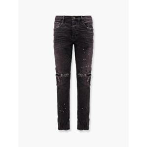 PURPLE BRAND Black Over Spray Slim Fit Jeans P001BOS