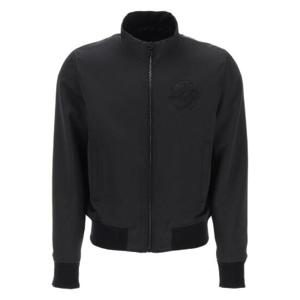 Balmain 로고 자수 지퍼 보머 재킷 CH0TF660XI63 0PA TP942825568