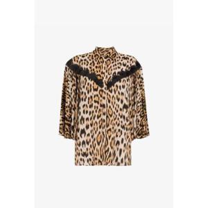 로베르토 카발리 레이스 디테일 레오파드 프린트 셔츠 QKT730FVF53 00504 TP942891840