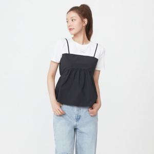플라스틱아일랜드  뷔스티에 레이어드 블라우스 (PR2WB762)