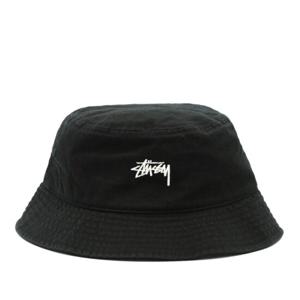 스투시 블랙 코튼 자수 버킷 햇 13210230001 BLACK
