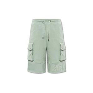 Balmain 로고 디테일 드로스트링 카고 쇼츠 AH0OB230BC22 UES TP943364989