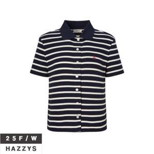 헤지스여성 HSTS5C702 스트라이프 면 반팔카라티셔츠