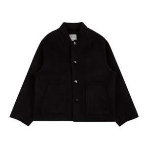 [빈]블랙 핸드메이드 울 바시티 자켓 BX61JK02BK