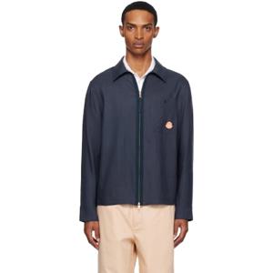 25 SS 몽클레어 남성 Moncler x Gilga Farm 네이비 집업 셔츠 252171M192001