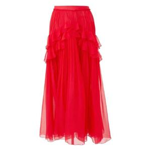 25 SS 캐롤리나헤레라 러플 디테일 미디 스커트 P2511N302SCH TP439234229