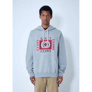 25 SS 구찌 남성 Logo Motif Hooded Sweatshirt guc0161018gry