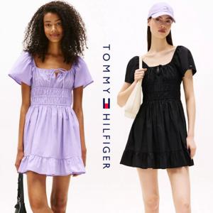 타미힐피거 TOMMY HILFIGER DW20882-W0E 여자 팝린 미니 원피스 드레스