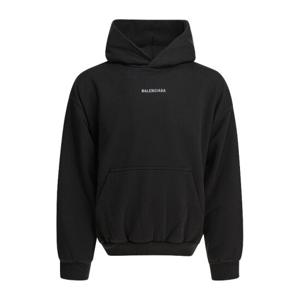 발렌시아가 블랙 코튼 후드티 767877TRVJ31569 BLACK