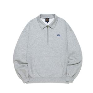 LEE 스몰 트위치 로고 하프 집업 맨투맨 B1 LE2501CR09 GR NA OT