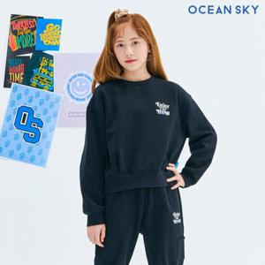 [오션스카이] 여아 데일리 크롭 기모 맨투맨 티셔츠-CFJG5173D03