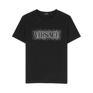 베르사체 긴팔 티셔츠 1018981 1A13670 2B300 BLACK E CRYSTAL B
