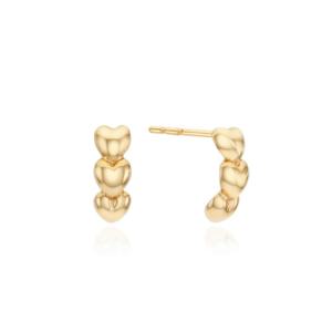[GB] 쓰리 하트 하프라인 10K GOLD 귀걸이 LPTO3002T