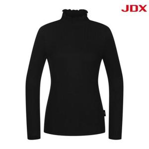 JDX 세이브존07 여성 하이넥 골지 티셔츠 X2TLW5448BK