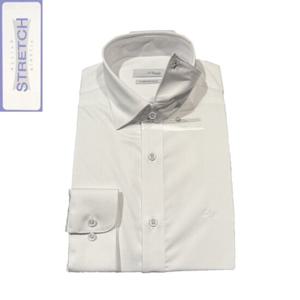 듀퐁셔츠 SE5SM22LS754SWH 구김 없는 화이트 솔리드 히든 카라 스냅 슬림핏 스트레치 긴팔 스판 셔츠