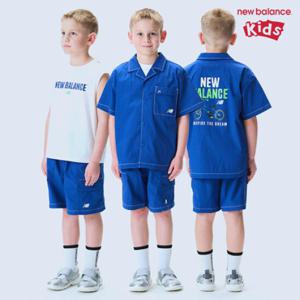 [뉴발란스키즈] NK9YF2611U(50) 블루 [3pcs] KIDS RIDER) 시어서커 셔켓 셋업