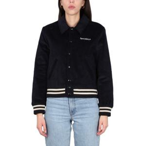 스포티앤리치 봄버 자켓 JA761NA NAVY CREAM BLUE