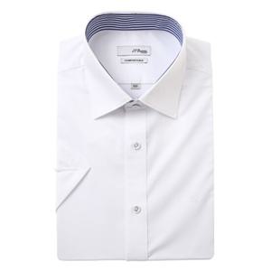 듀퐁셔츠 SE5MM22HS922SWH 반팔 여름용 슬림핏 화이트 솔리드 카라 뒤 로고 스트레치 반소매 스판 와이셔츠